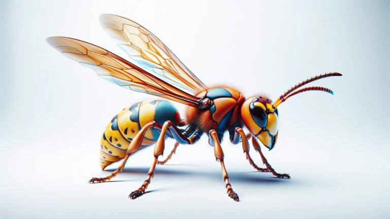 A hornet on a white background