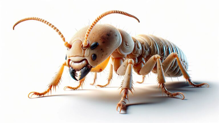 A termite on a white background