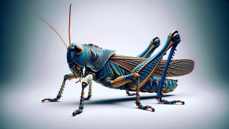 A grasshopper on a white background