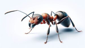 Carpenter ant on a white background