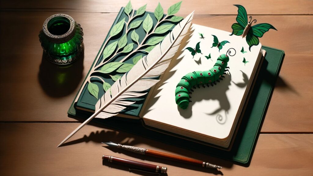 Dream Journal of green caterpillar