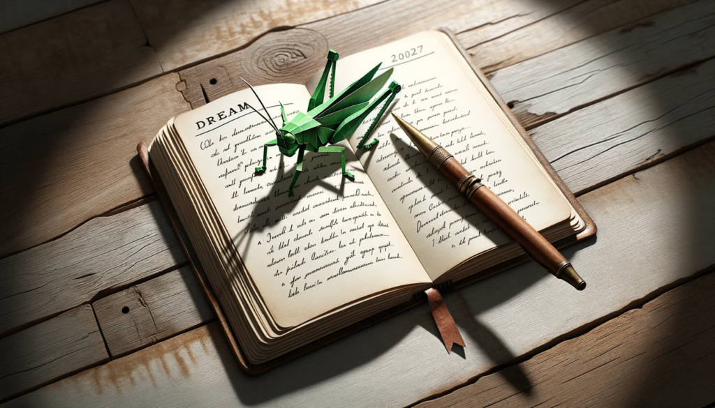 Dream Journal of green grasshopper