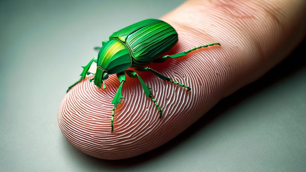 Dream about a green beetle landing on you