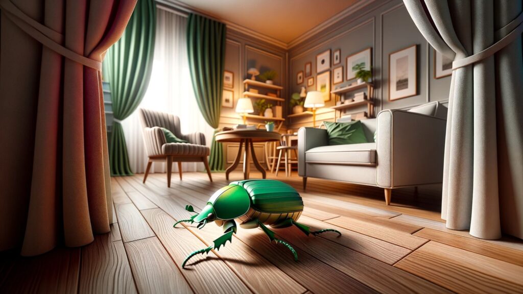 Dream about the green beetle in the house