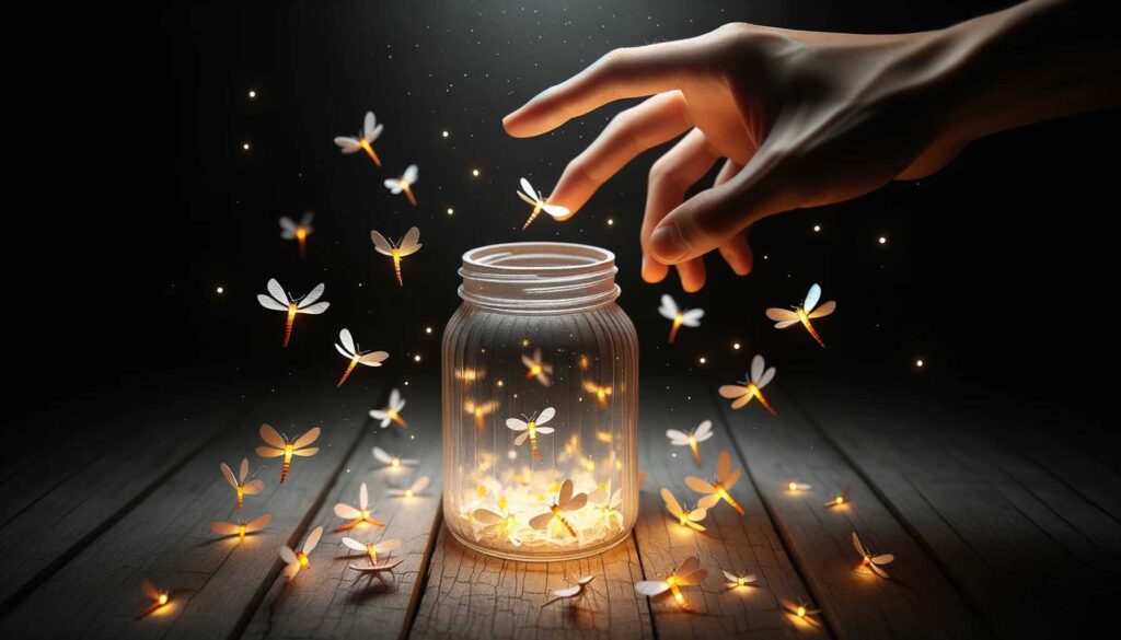 Dream of catching fireflies in a jar