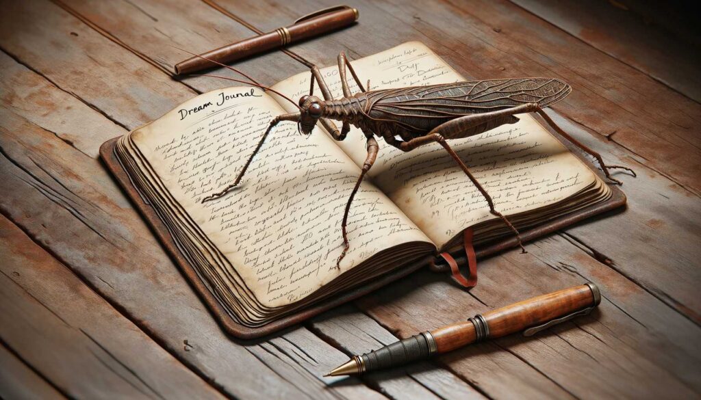 A stick insect on a dream journal