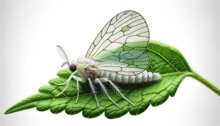 A white fly on a leaf