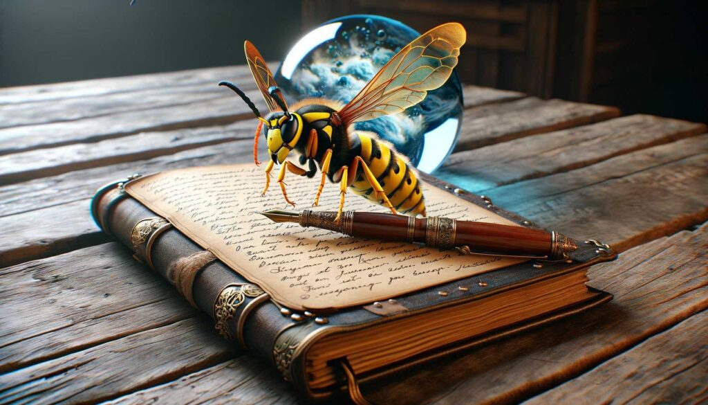 A yellow jacket on a dream journal