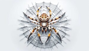 An Orb Weaver Spider on a white background