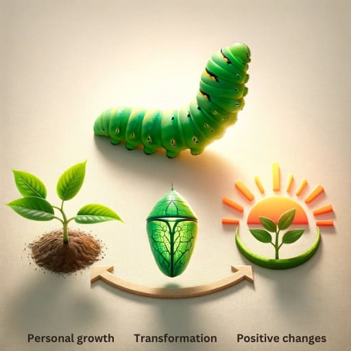 Infographic of the green caterpillar dream meanings