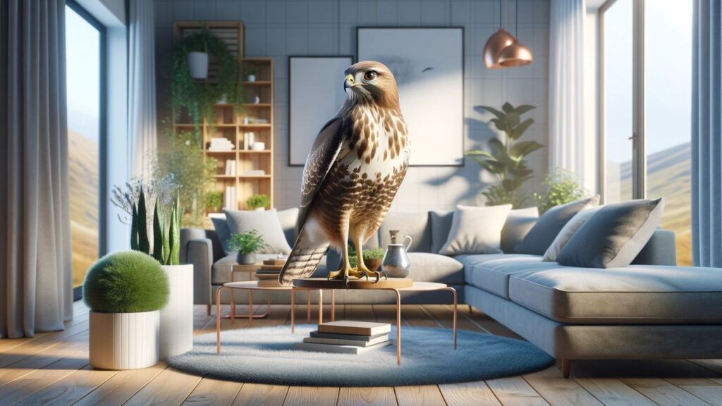 A buzzard in the living room