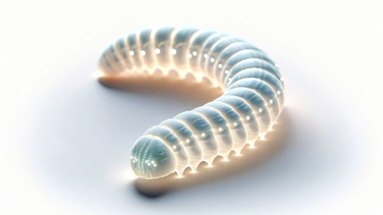A glowworm on a white background