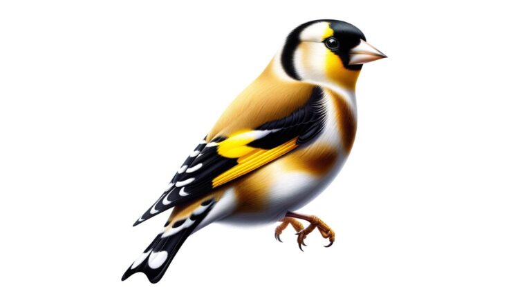 A goldfinch on a white backgound