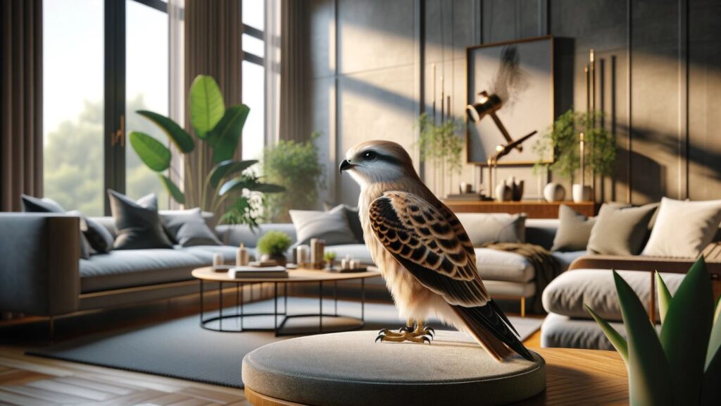 A kite bird in the living room