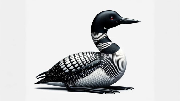 A loon on a white background