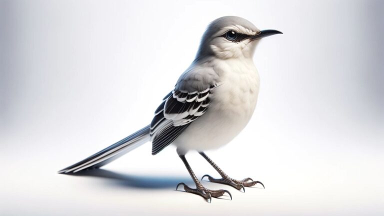 A mockingbird on white background