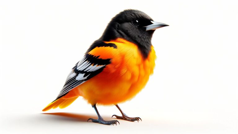A oriole on white background