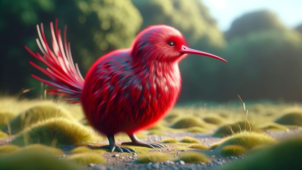 A red kiwi bird