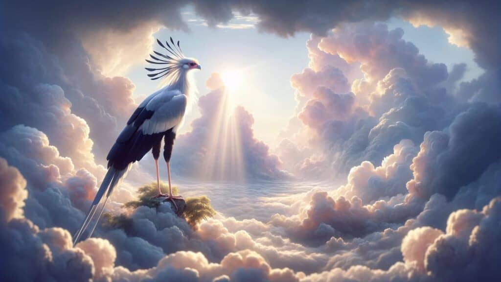 Biblical representation of the secretary bird