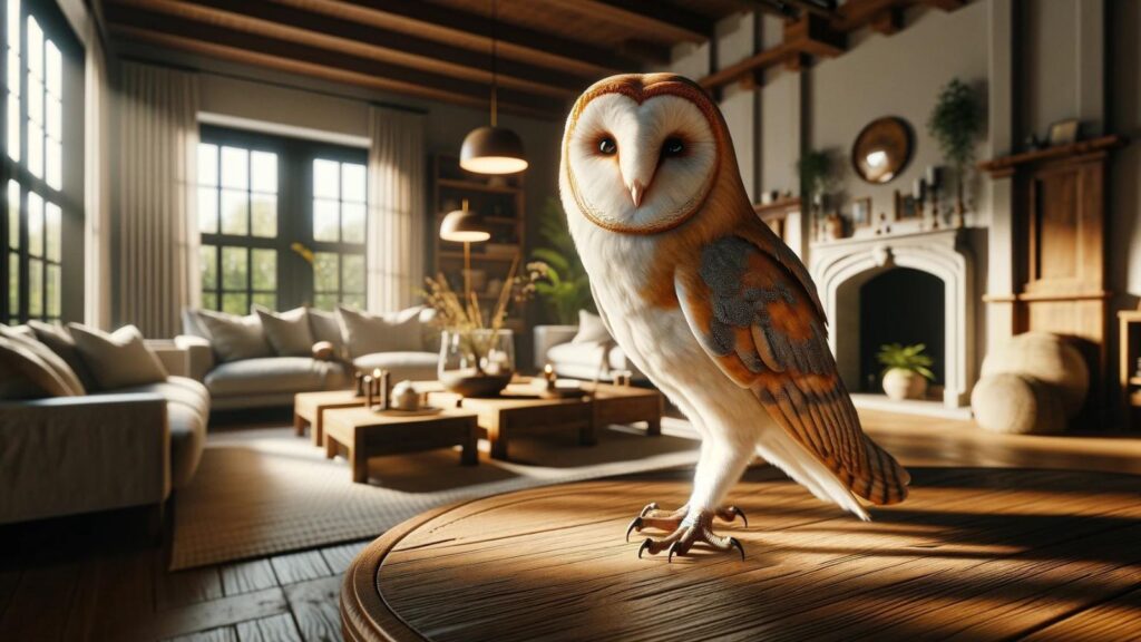 A barn owl in the house
