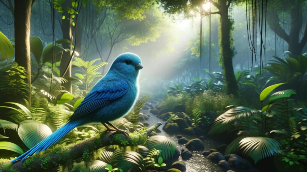 A blue canary
