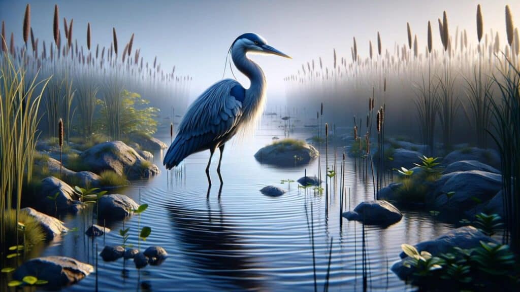 A blue heron