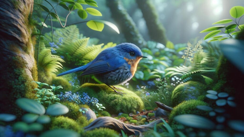 A blue robin