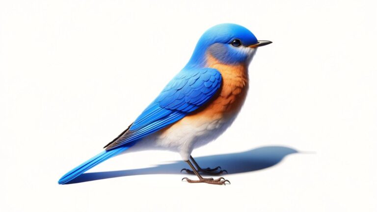 A bluebird on a white background