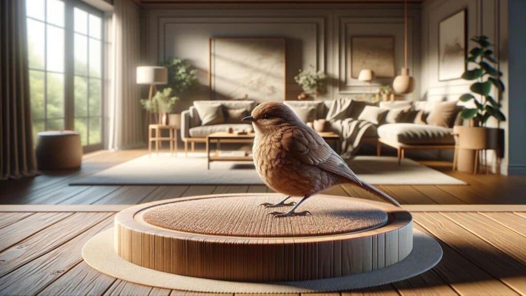 A brown bird in the house