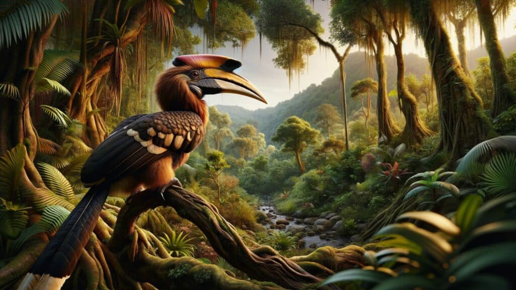 A brown hornbill