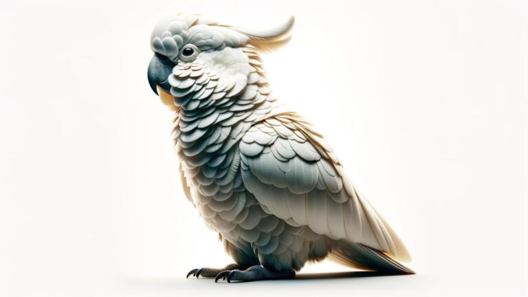 A cockatoo on a white background