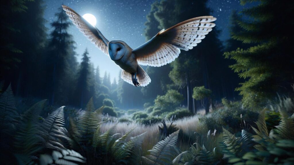 A flying barn owl