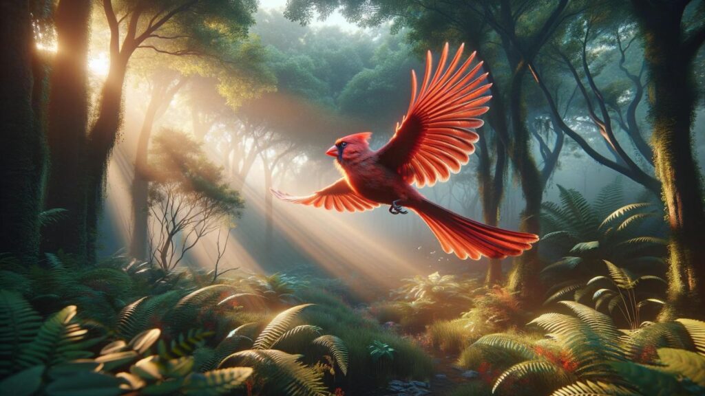 A flying cardinal