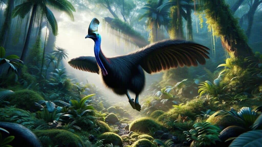 A flying cassowary