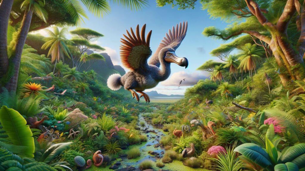 A flying dodo bird