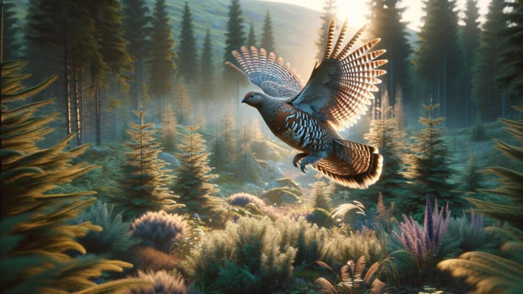 A flying grouse