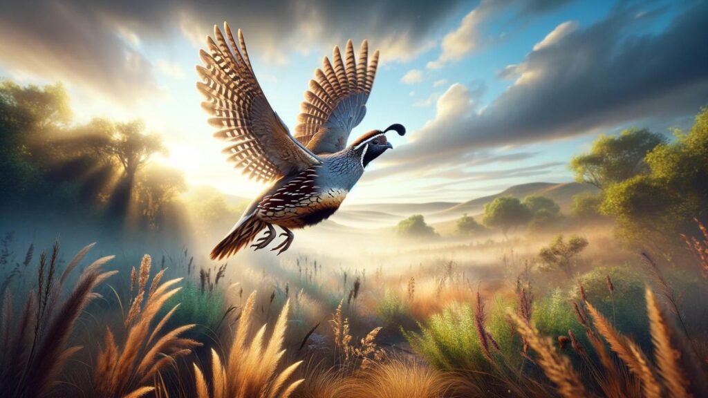 A flying quail