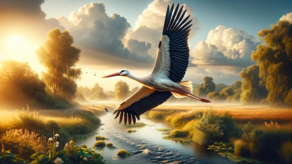 A flying stork
