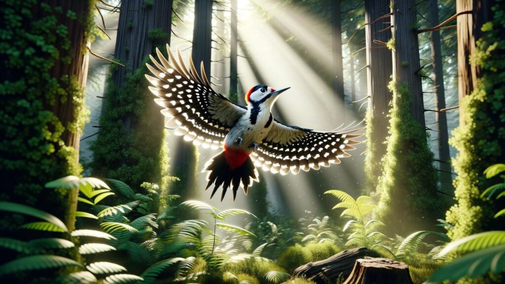A flying woodpecker