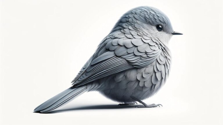 A gray bird in a white background