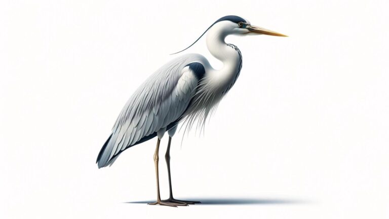 A heron in a white background