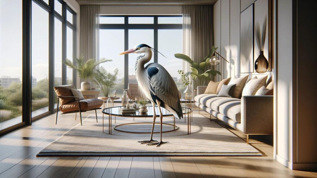 A heron in the house