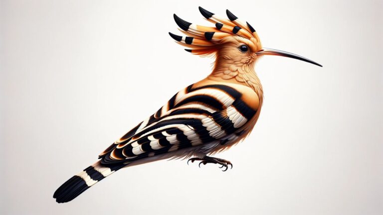 A hoopoe on white background