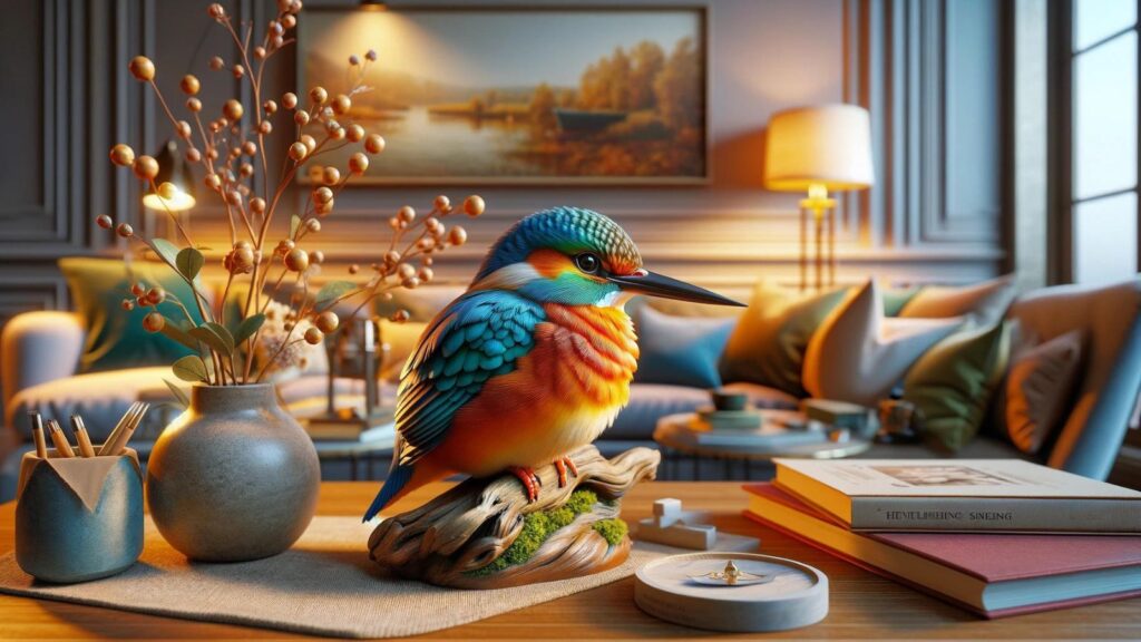 A kingfisher  in the house