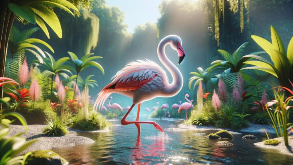 A large flamingo