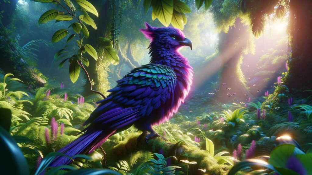 A large purple bird