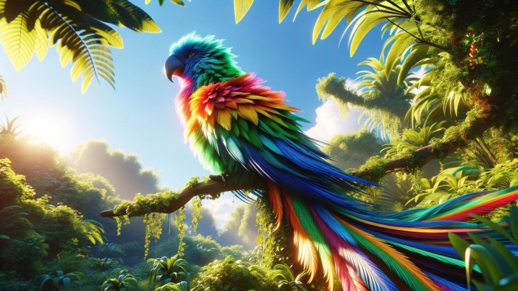 A large rainbow bird