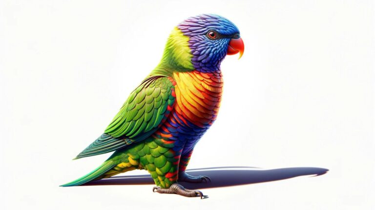 A lorikeet in a white background