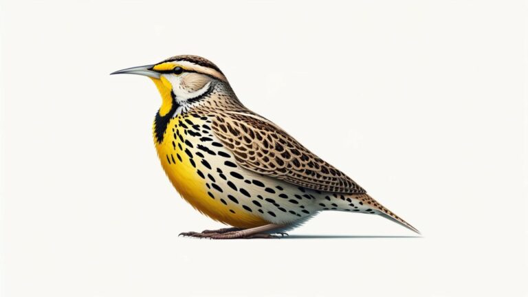 A meadowlark in a white background
