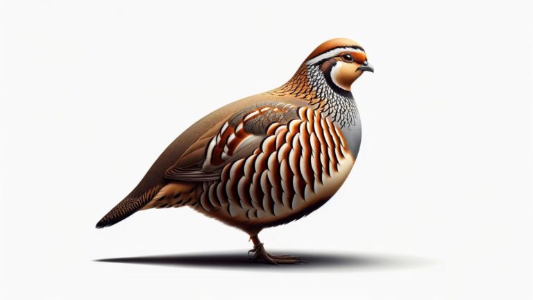 A partridge in a white background